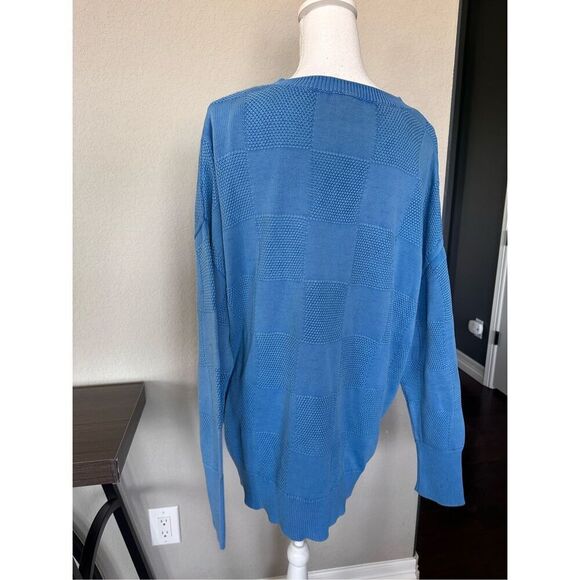 Vineyard Vines Men’s XXL Blue Square Knit Sweater 100% Cotton - Picture 2 of 6